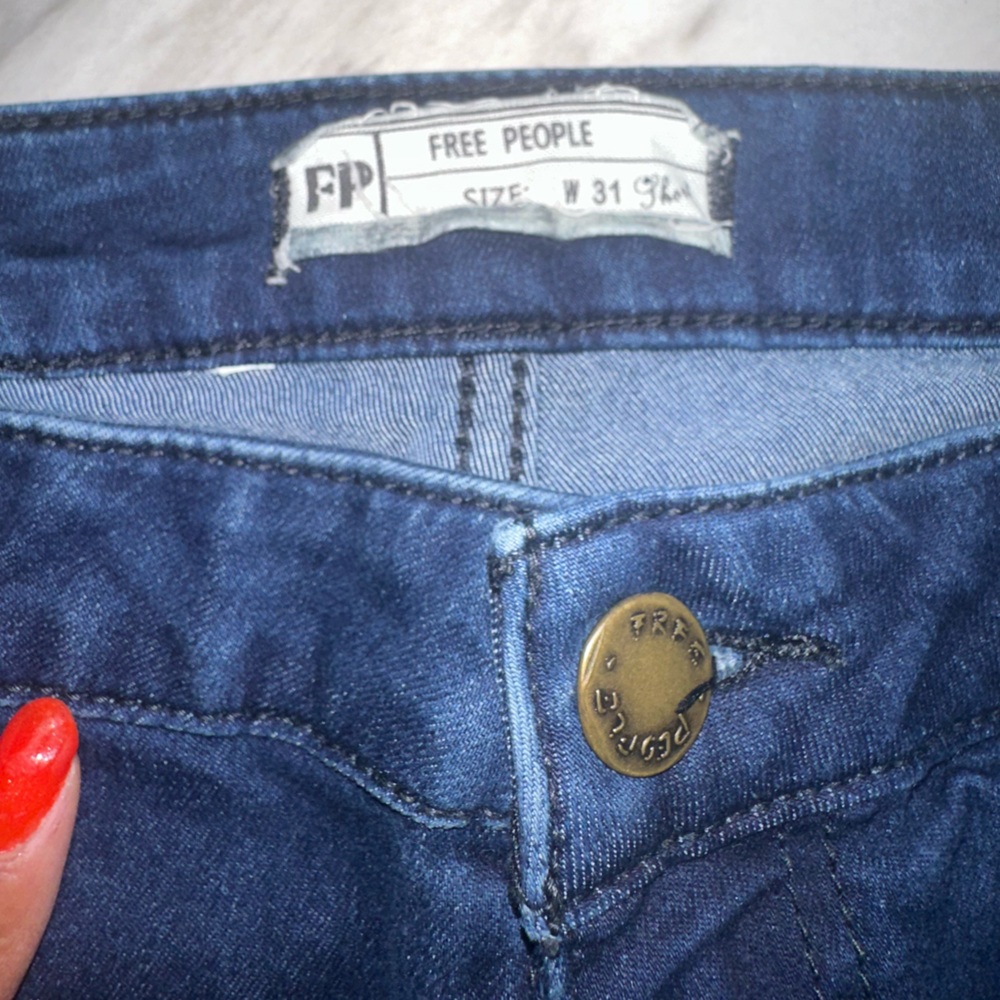 FREE PEOPLE Extra Wide Flare High Rise Boho Country Just Float On Jean 31 Short - Picture 4 of 6